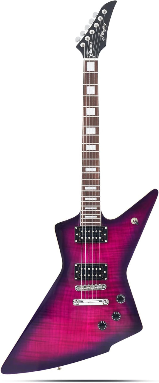 Firefly FFLX Solid Body Electric Guitar,Mahogany Guitar body,Stainless steel and ball end frets,rosewood fretboard(Cream)