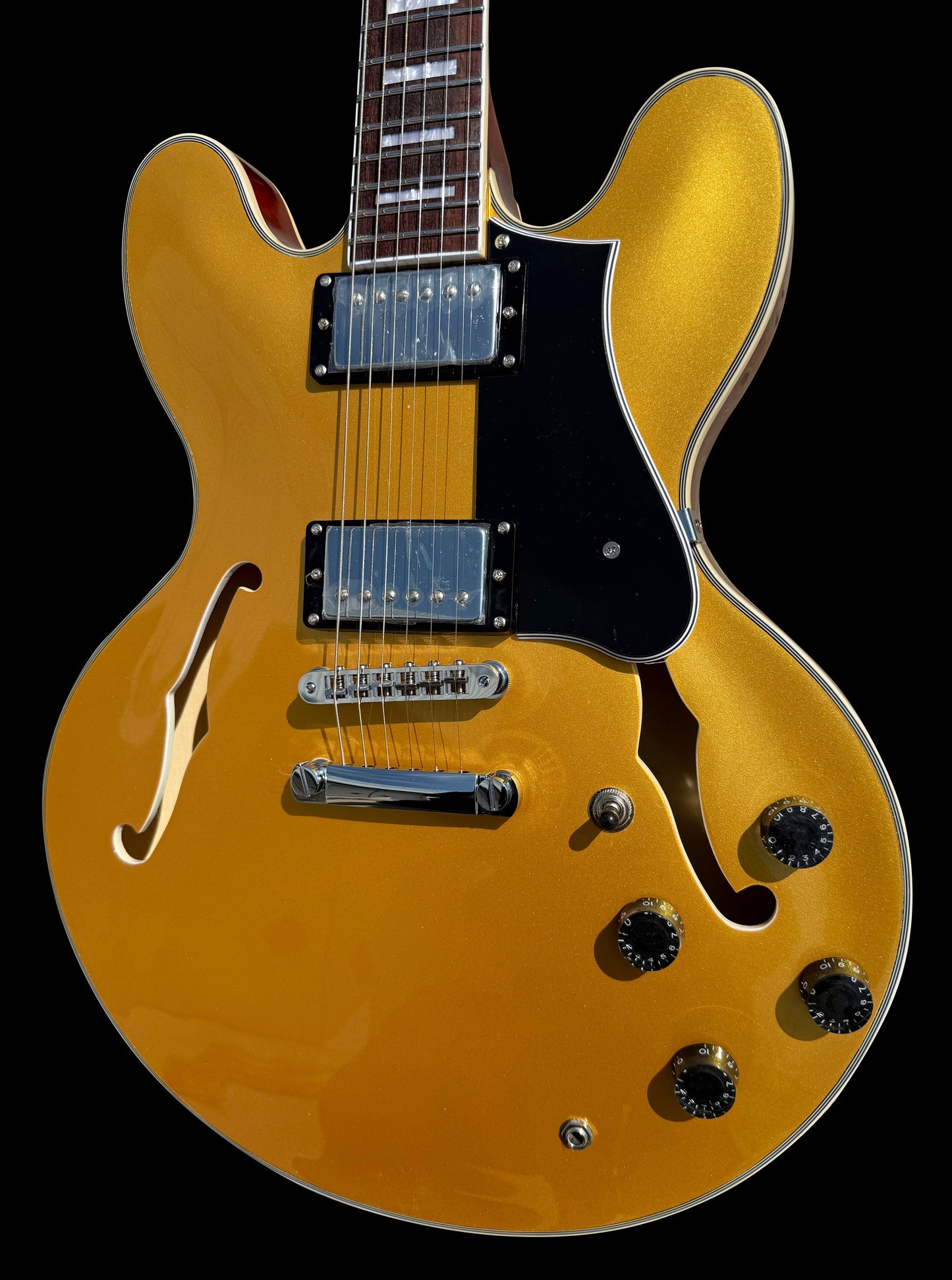 Firefly FF338PRO Full Size Semi Hollow body Electric Guitar （Gold Color)