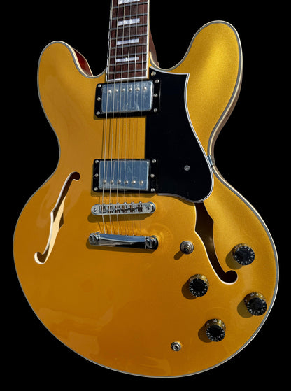 Firefly FF338PRO Full Size Semi Hollow body Electric Guitar （Gold Color)