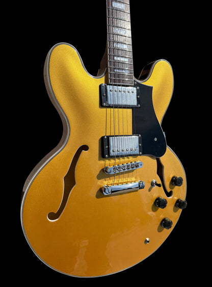 Firefly FF338PRO Full Size Semi Hollow body Electric Guitar （Gold Color)